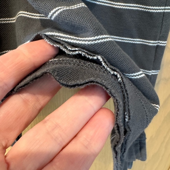 ATM Gray with White Striped Long Sleeve Casual Dress Pima Cotton Relaxed / small - Picture 10 of 14